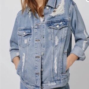 Topshop Moto distressed denim jacket